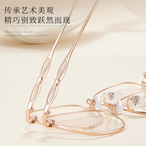 Gafas con montura de aleación para mujer, ligeras, de lectura, con diseño circular elíptico, 34986 - Product Image 5