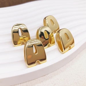 Dijes de Letras del Alfabeto Chapados en Oro de 18K, Colgantes de Letras Lisas y Pulidas para Pulseras de Cinta, Venta al por Mayor, Letras Mixtas - Product Image 5