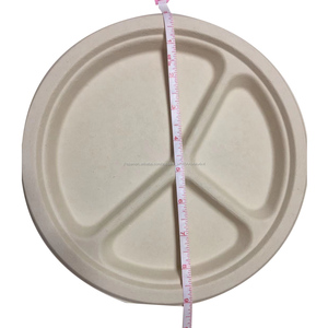 Platos desechables ecológicos 100% compostables de fibra de bambú redonda de 9 pulgadas para picnics, barbacoas y fiestas - Product Image 2