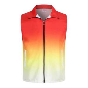 Chaleco de trabajo de color degradado, tela fina unisex con cremallera para voluntarios, exposiciones, uniformes de equipo personalizados - Product Image 2