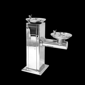 Bebedero de Acero Inoxidable, Dispensador de Agua Fría y Caliente para Exteriores, Montado en el Suelo - Product Image 3