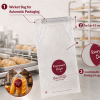 Sacs à pain micro-perforés en LDPE imprimés sur mesure, emballage respirant pour boulangerie, pour pain frais