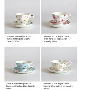 Ensemble de tasses à <span class=keywords><strong>café</strong></span> en céramique modernes et minimalistes, motif floral créatif personnalisé, service à thé de l'après-midi pour <span class=keywords><strong>café</strong></span> et thé - Product Image 5