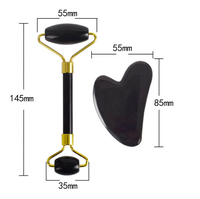 Ensemble de rouleaux de jade rose en résine naturelle Gmagic, pour les cernes sous les yeux, massage du visage et du cou, pour usage commercial et domestique
