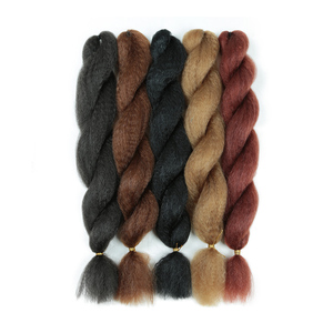 Extension per <span class=keywords><strong>Capelli</strong></span> Kinky Straight a Uncinetto Vixen Bundles in Fibre Sintetiche Premium per Trecce per Donne Nere - Product Image 1
