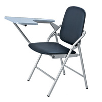 Chaise de bureau moderne en maille avec tableau d'écriture, bureau pliable pour ordinateur, tableau de réunion du personnel, matériau en cuir