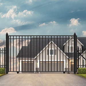 <span class=keywords><strong>Portail</strong></span> cantilever vertical contemporain - Acier noir thermolaqué pour maisons modernes - Product Image 3