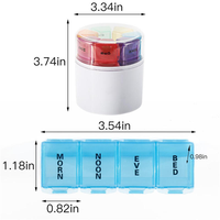 Organisateur de pilules 7 jours pour la maison, boîte à vitamines portable cylindrique, étui à médicaments rond coloré, produits ménagers
