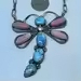 Colgante de Lujo de Plata de Ley Bañada en Oro Vermeil con Concha Rosa, Colinas Doradas y <span class=keywords><strong>Mariposa</strong></span> Turquesa - Product Image 4