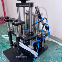 Machine de remplissage et de scellage pneumatique semi-automatique de haute précision Zhongjie, double buse, remplisseur de liquide sous vide multifonctionnel