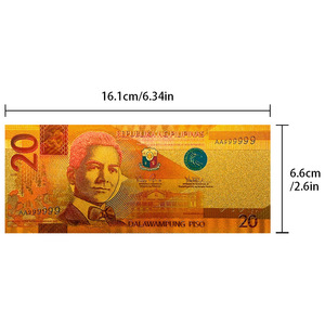 Nuevo Juego de Billetes Conmemorativos del Peso Filipino de 50, <span class=keywords><strong>100</strong></span> y 500, Impermeables, Impresos con UV, con Lámina Dorada, Colección de Arte, Regalo - Product Image 4