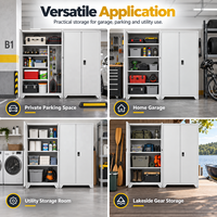Armoire de rangement métallique avec serrure numérique sécurisée, étagères réglables pour garage, espace de stationnement, atelier, outils et rangement domestique