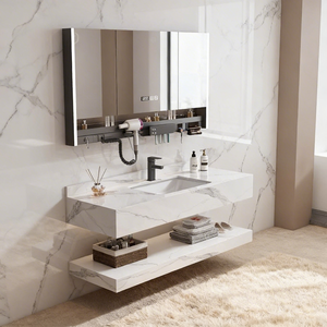 Lavabo de Baño de Piedra Moderna Directo de Fábrica, Diseño Personalizado para Hoteles y Residencias OEM/ODM - Product Image 2