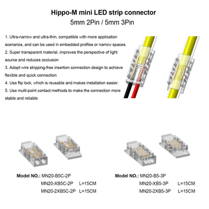 ขั้วต่อไฟ LED ขนาดเล็ก 5 มม. 2 ขา 3 ขา สำหรับแถบไฟ LED SMD COB เชื่อมต่อ <span class=keywords><strong>PCB</strong></span> กับสายไฟ ไม่กันน้ำ - Product Image 2