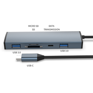 Ultra Slim Aluminium <strong>Type</strong> <strong>C</strong> to 5 in 1 USB-<strong>C</strong> Docking Station with SD/<strong>MMC</strong> TF Card <strong>Reader</strong> Data Transfer USB <strong>C</strong> HUB in Stock - Product Image 5