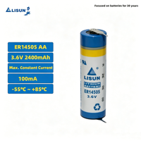 Batería Primaria de Cloruro de Tionilo de Litio AA de 3.6V, Certificada por UL ER14505, 2400mAh, para Alarmas de Seguridad y Sistemas de Emergencia