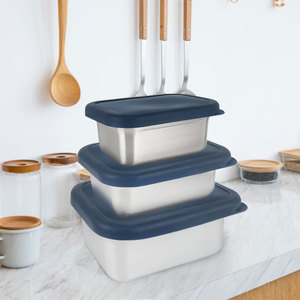 Contenitore per Alimenti in Acciaio Inox con Coperchio in Silicone, Ermetico, Adatto al Microonde, Lunch Box per Bambini - Product Image 4