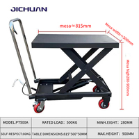 Table élévatrice à ciseaux hydraulique de 500 kg, plateforme de chariot élévateur, chariot élévateur neuf, chariot élévateur de haute qualité, marque Jichuan, garantie 1 an