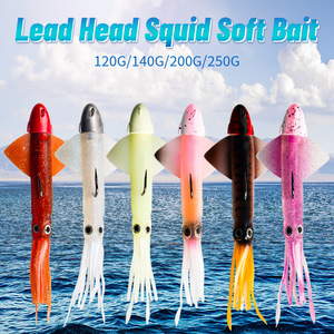 Leurre souple en forme de calamar, lumineux, UV, coulant, 120-250g, pour la pêche au jigging en haute mer, la pêche au thon et au amberjack - Product Image 2