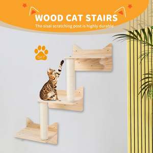 Platform dinding kucing ramah lingkungan furnitur rumah gores bambu untuk kucing menyenangkan bermain dan memanjat penjualan laris untuk hewan peliharaan - Product Image 3