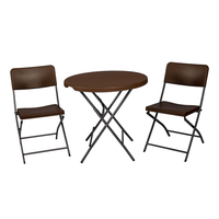 Ensemble de mobilier pour table et chaises de jardin d'extérieur Ensemble table et chaise de patio 2 places effet rotin pour balcon