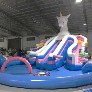 Cầu Trượt Nước Bơm Hơi Hình Kỳ Lân Thiết Kế Mới 2023 Có Bể Bơi Cho Bé Gái 8-15 Tuổi - Product Image 1