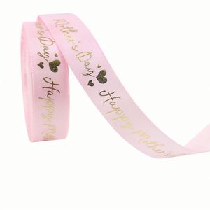 Ruban en satin imprimé sur le thème de la fête des mères, de luxe, 1,6 cm, 10 yards, durable, pour emballer des cadeaux et décorer des bouquets - Product Image 3