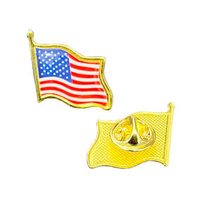 Broche drapeau américain en gros de Chine, badge émaillé électroplaqué Canada, époxy, pays du monde, épinglette en fer goutte d'huile, boucle papillon - Product Image 1