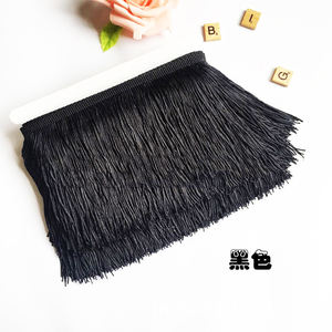 Vendita all'ingrosso 10cm 40 colori di crittografia poliestere nappa frangia pizzo 4in rifilatura per Boho Latin Dance Dress - Product Image 4
