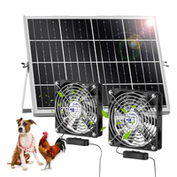 Kit de Ventilation Solaire 6W, Panneau Solaire Étanche avec Ventilateur CC pour Petits Poulaillers, Serres, Abris de Jardin, Niches et Extraction de Fenêtre