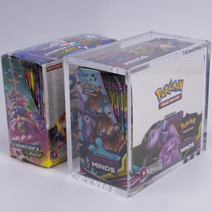 Custom Pokemon ETB Display Case Magnet Lid screw assembly closure Protector case Acrylic Booster Box Display case