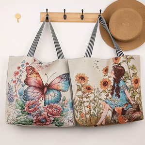 Sacs en tissu à fil doré PEIQUAN pour femmes, sacs à bandoulière tendance, sacs de <span class=keywords><strong>shopping</strong></span> mignons, sacs en toile littéraires - Product Image 3