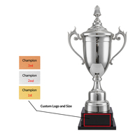 Trophée de compétition de football ou de basketball personnalisé en métal plaqué argent brillant de haute qualité DEMO Trophy Factory