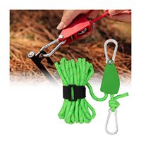 Poulie à cliquet de camping Corde de guidage de tente Tendeur de ligne de haubanage réglable Cordon de corde de camping Corde de guidage de tente