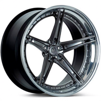 Rines de Aluminio Forjado de 2 Piezas Personalizados de 18-22 Pulgadas 5x112/5x120 con Acabado Negro Profundo para M3/M4 Mercedes AMG Audi