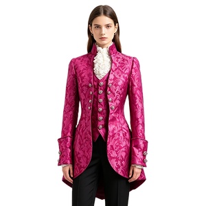 Chaqueta de frac victoriana para mujer, brocada, formal, en lavanda y fucsia - Product Image 1