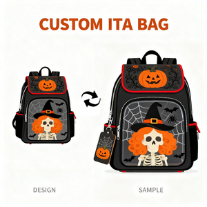 Sac à dos Ita personnalisé OEM en PU, design gothique tête de mort, étanche, forme carrée, fermeture éclair, pour exposition de bandes dessinées, sacs à dos pour femmes - Product Image 4