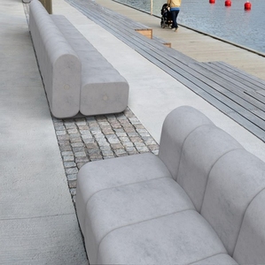 Mobiliario Urbano Modular de Hormigón GFRC: Combo de Banco y Jardinera de Cemento para Exteriores, Asientos Resistentes para Plazas, Proveedor de Mobiliario Urbano - Product Image 1