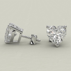 <b>Heart</b> Cut Lab Grown Diamond Stud <b>Earrings</b> IGI Certified VVS Clarity 14K Solid White Gold Party Trendy Romantic Fine Jewelry for - Product Image 1