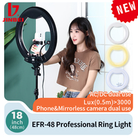 JINBEI – anneau lumineux LED EFR-48 avec trépied Portable pour vidéo youtube, diffusion en direct, photographie de maquillage