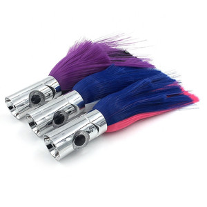 Leurre souple <span class=keywords><strong>de</strong></span> pêche à la traîne <span class=keywords><strong>de</strong></span> haute qualité, 10 pouces, type Islander, pour eau salée, avec poils multicolores, vente en gros - Product Image 5