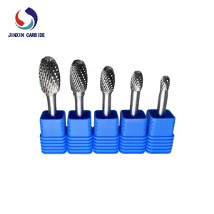 Double Cut - 1/4" Diameter Shank Egg Shape Tungsten Carbide Bur die grinder bits for Steel/Stainless Steel/Cast Iron/Titanium