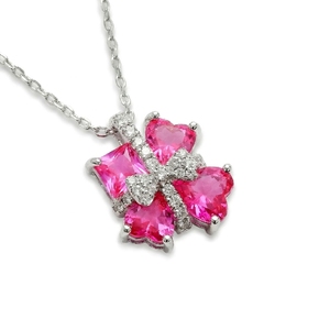 [Expo Hong Kong de Joyería Internacional] Collar con Colgante de Corazón y Lazo de Cristal en Capas, Regalo Encantador para Mujer - Product Image 2