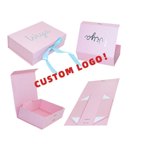 Benutzer definierte UV-Druck Magnet verschluss Rosa Geschenk verpackung Langlebige Pappe Magnetische Luxus-Falt schachtel für Kleidung & Geschenk artikel