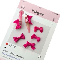 Accessoires de nail art nœud papillon rouge rosé, sucre candi, à fond plat, irréguliers, assortiment varié, sac de matériel DIY pour nail art