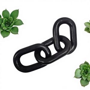 Ensemble de guirlandes décoratives en bois à maillons et perles, style Art déco moderne, pour mariage printanier, en bois de pin sculpté à la main, 4 pièces - Product Image 1