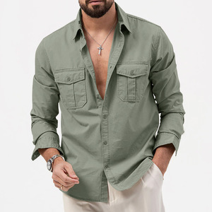 2025 primavera di alta qualità camicie da uomo classiche manica lunga ragazzi camicie di alta moda per Casual Soild <span class=keywords><strong>giacca</strong></span> di colore - Product Image 4