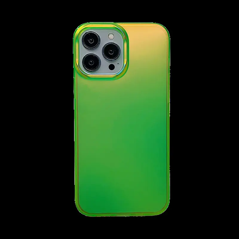 Funda dura mate holográfica para iPhone 14 13 12 11 funda verde amarillo Rosa láser mate holográfica para iPhone 15 Pro Max