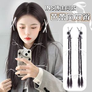 Ballet Style Two Strand <b>Braid</b> Hair Extensions With Ribbons And Clips For Women Long Braided Ponytail Hair <b>Accessories</b> - Product Image 4