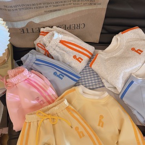 Children's Sporty Cotton Sweater Set 2026 New Western-style Korean-style Spring Outfit <strong>Boys</strong> Girls Two-piece Set with Embroidery - Product Image 2